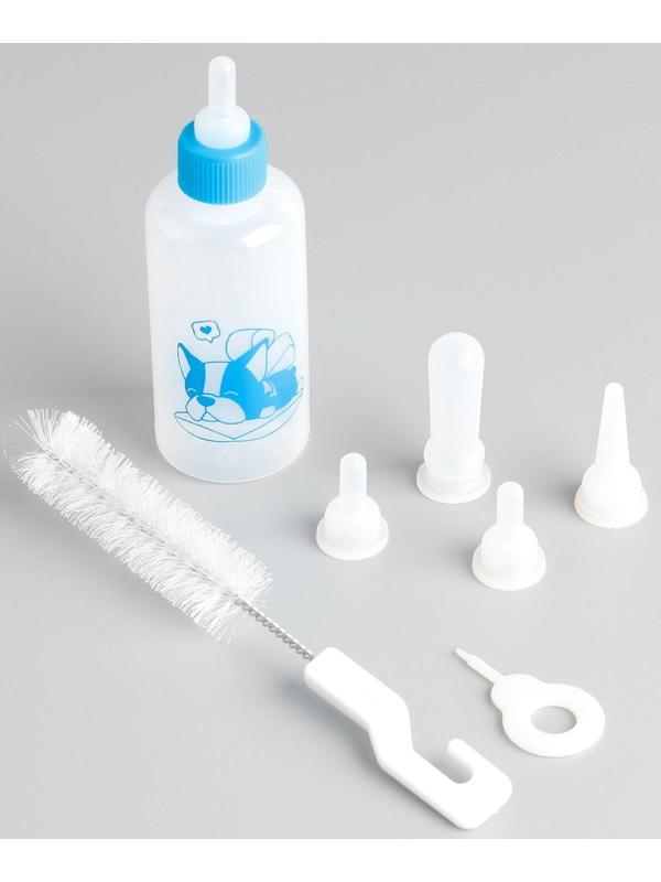 Набор для вскармливания «Пушистое счастье» для щенят, 60 мл, с 4 сосками и ёршиком
