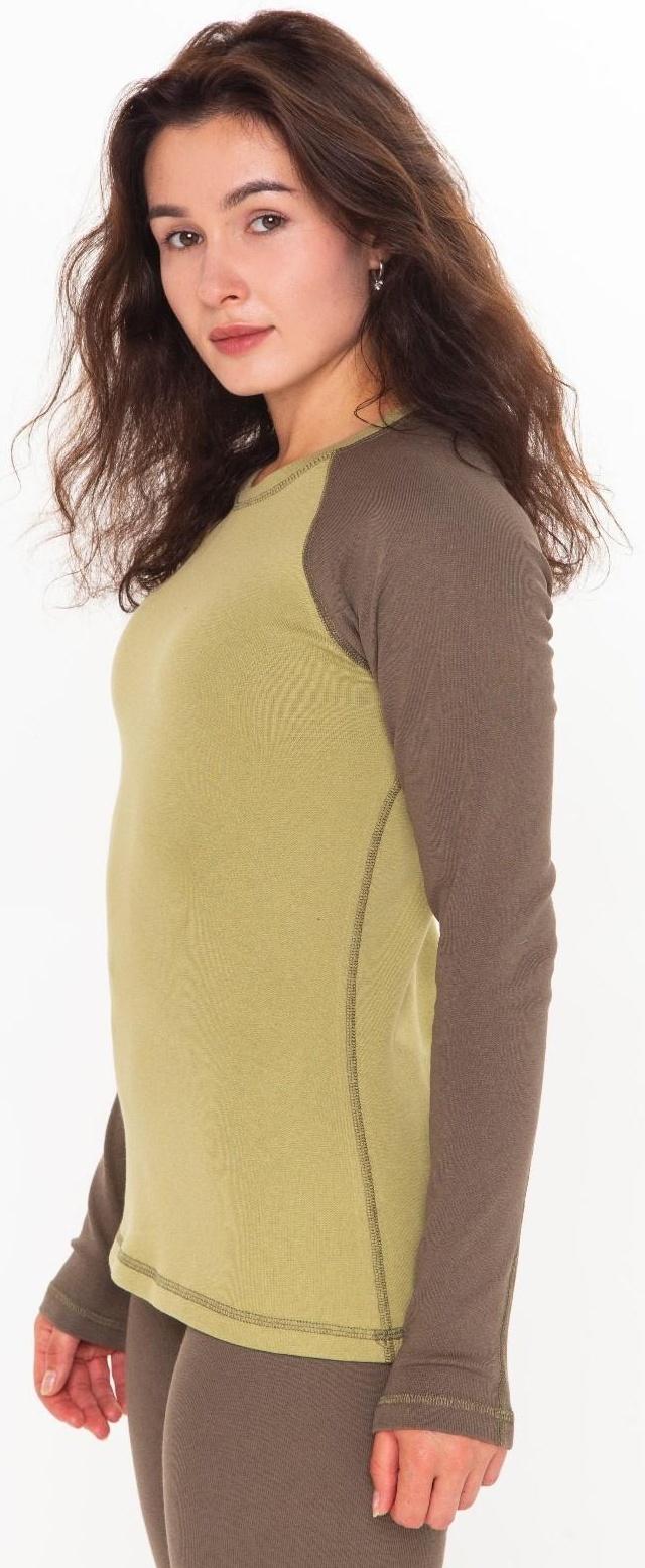 Термобельё женское (лонгслив, леггинсы), цвет хаки, размер 42