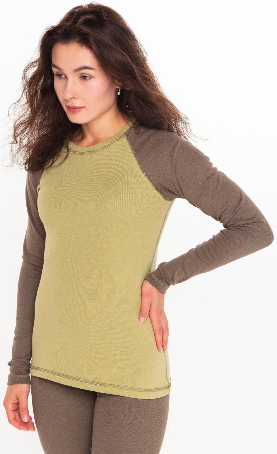 Термобельё женское (лонгслив, леггинсы), цвет хаки, размер 44