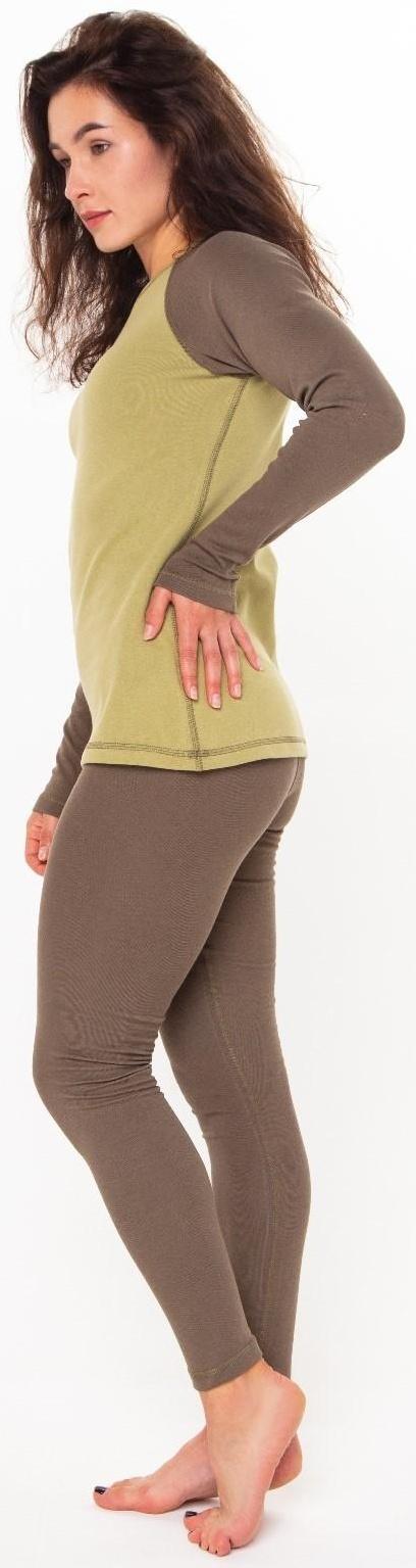 Термобельё женское (лонгслив, леггинсы), цвет хаки, размер 48