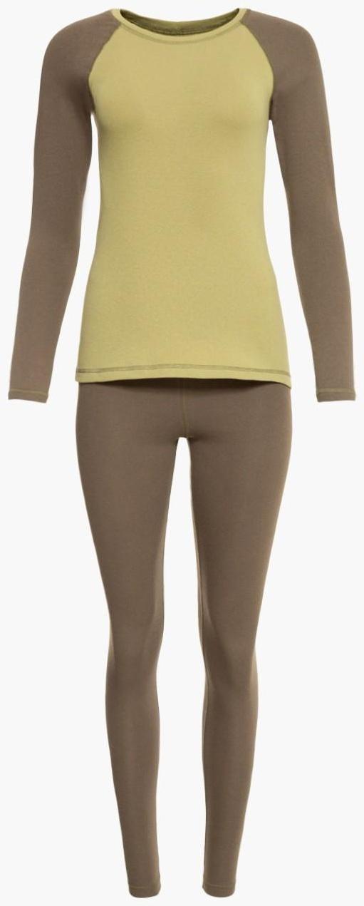 Термобельё женское (лонгслив, леггинсы), цвет хаки, размер 48