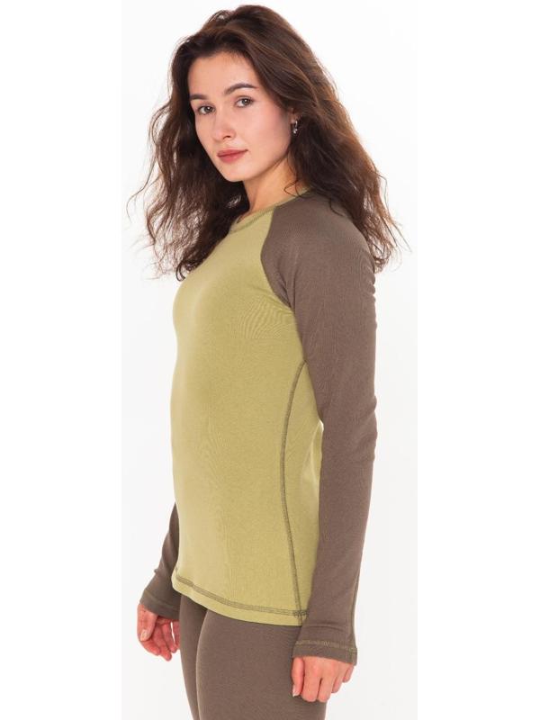 Термобельё женское (лонгслив, леггинсы), цвет хаки, размер 48