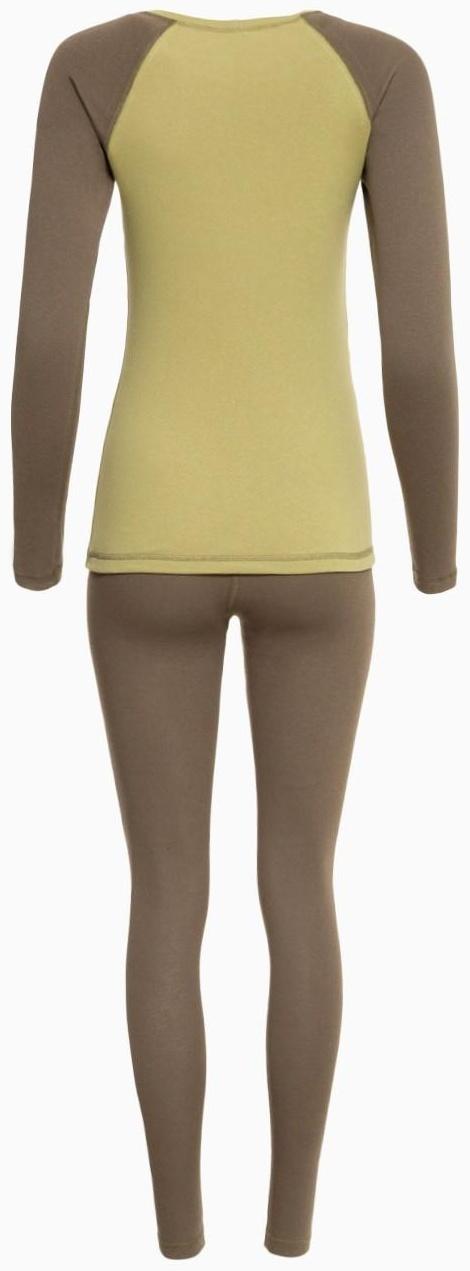 Термобельё женское (лонгслив, леггинсы), цвет хаки, размер 50