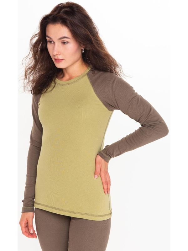 Термобельё женское (лонгслив, леггинсы), цвет хаки, размер 54