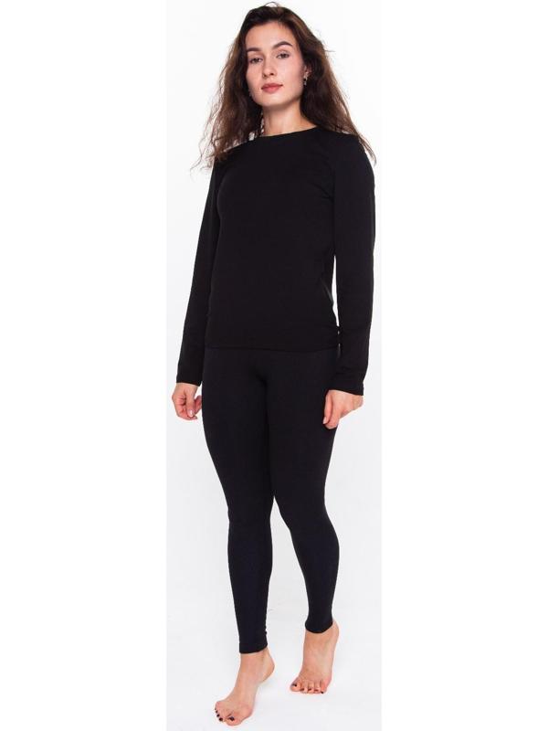 Термобельё женское (леггинсы), цвет чёрный, размер 46