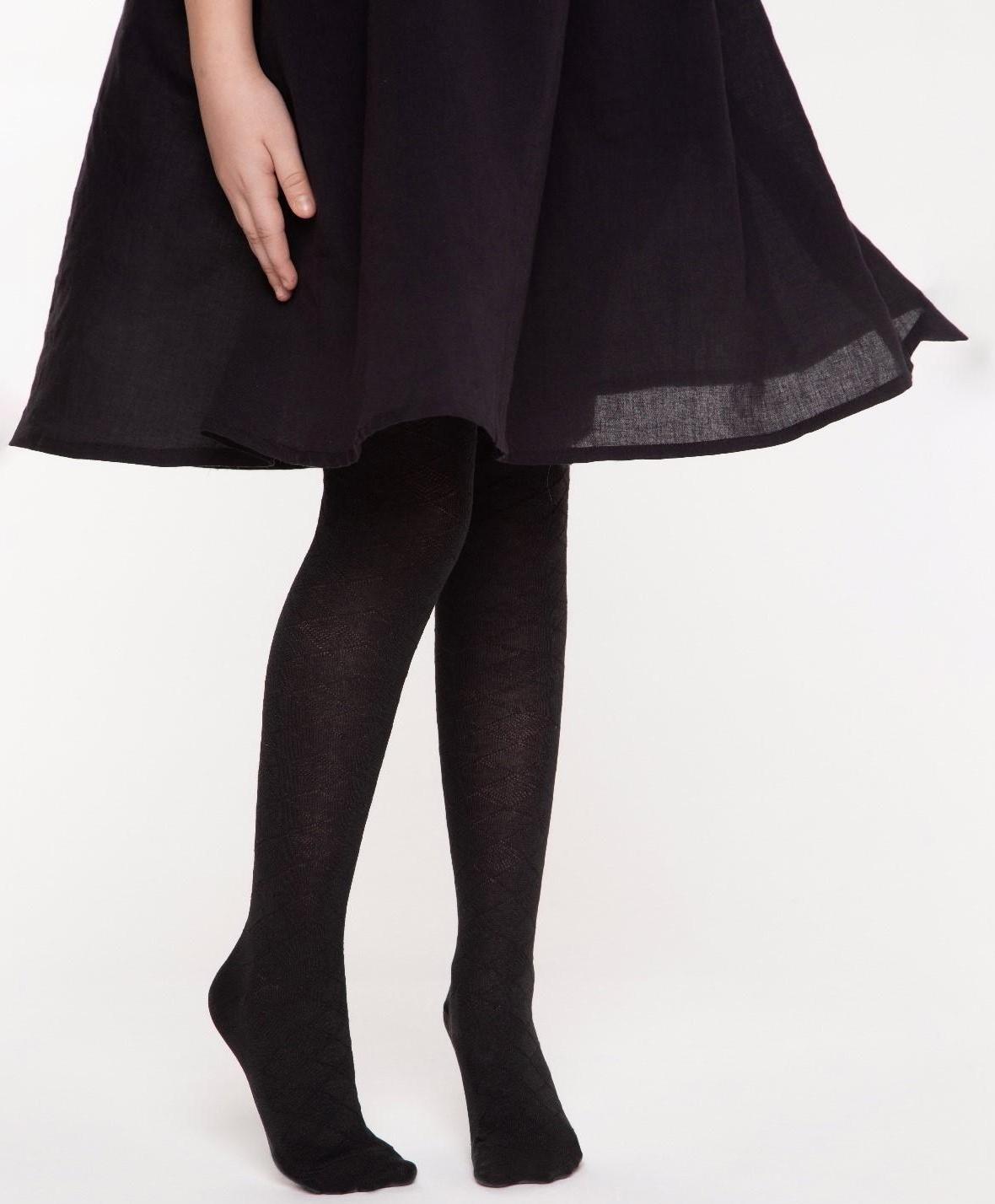 Колготки детские, цвет чёрный, рост 116-122