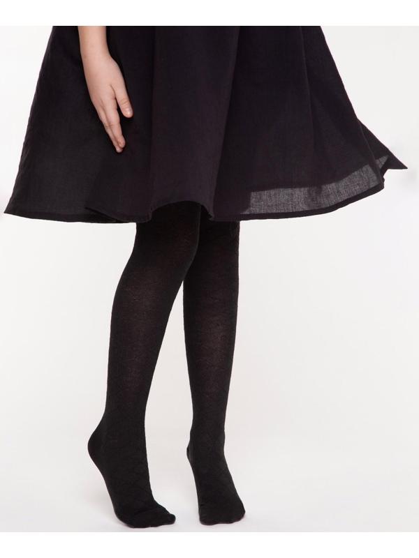 Колготки детские, цвет чёрный, рост 116-122