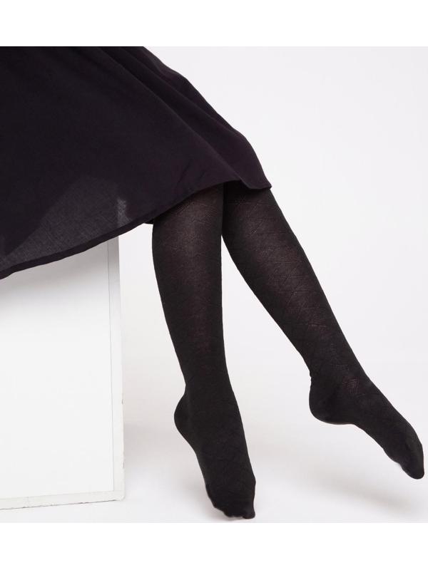 Колготки детские, цвет чёрный, рост 116-122