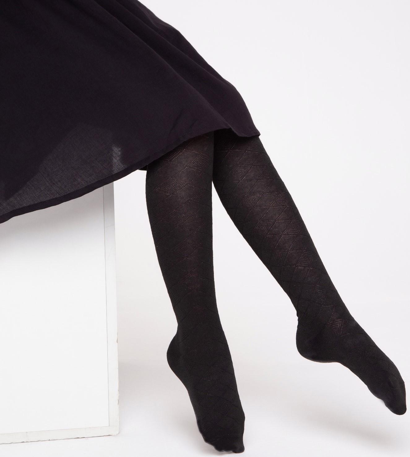 Колготки детские, цвет чёрный, рост 146-152