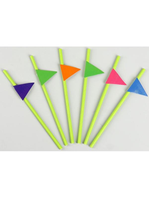Трубочки для коктейля «Флажки», в наборе 6 шт