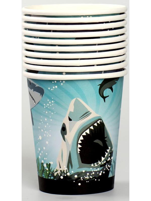 Стакан бумажный «Акула», в наборе 10 штук