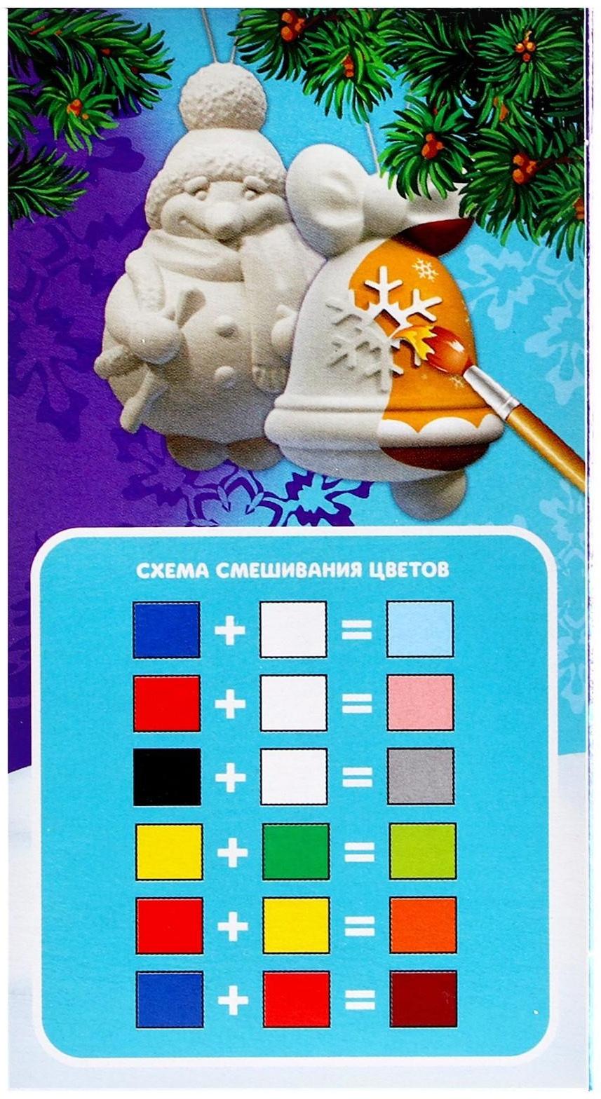 Набор для творчества. Роспись ёлочных игрушек 3D Art «Снеговик и колокольчик»