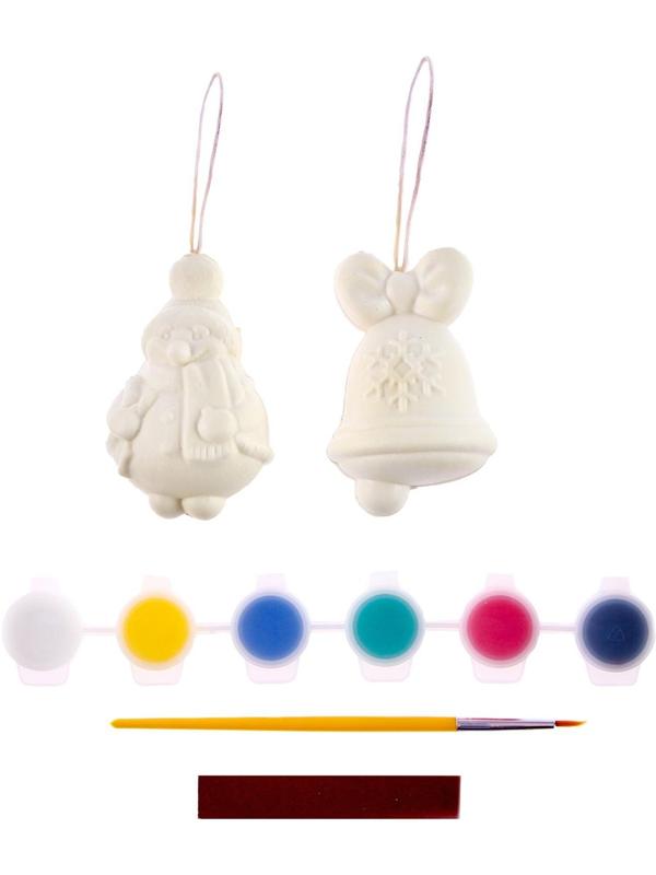 Набор для творчества. Роспись ёлочных игрушек 3D Art «Снеговик и колокольчик»