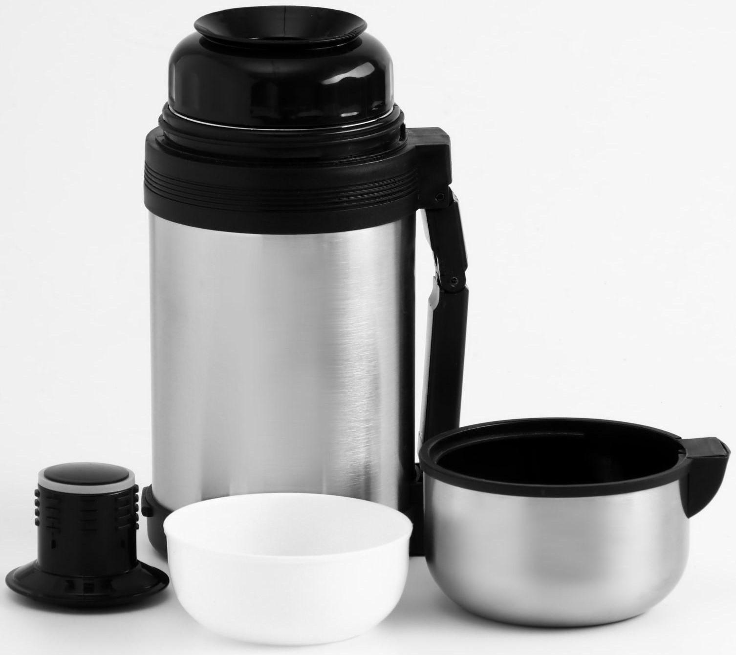 Термос универсальный, 1 л, на ремне, сохраняет тепло 10 ч, 12.5 х 23.5 см