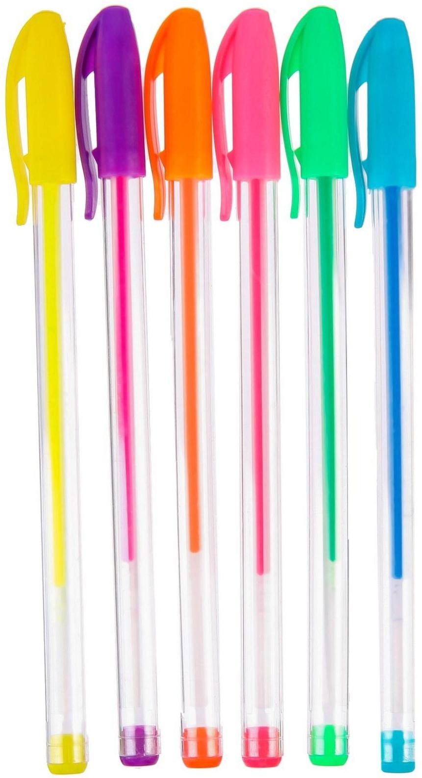 Набор гелевых ручек, 6 цветов, Тачки