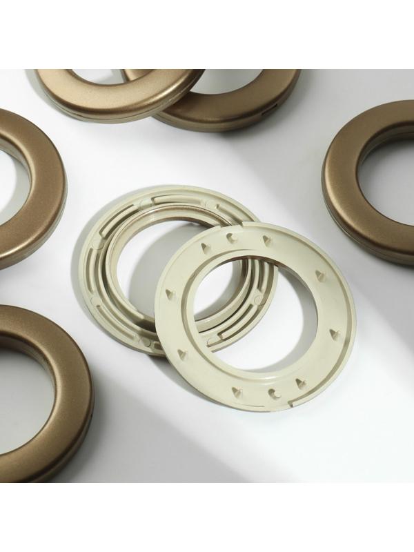 Люверсы для штор, d = 3,4/5,5 см, 10 шт, цвет бронзовый