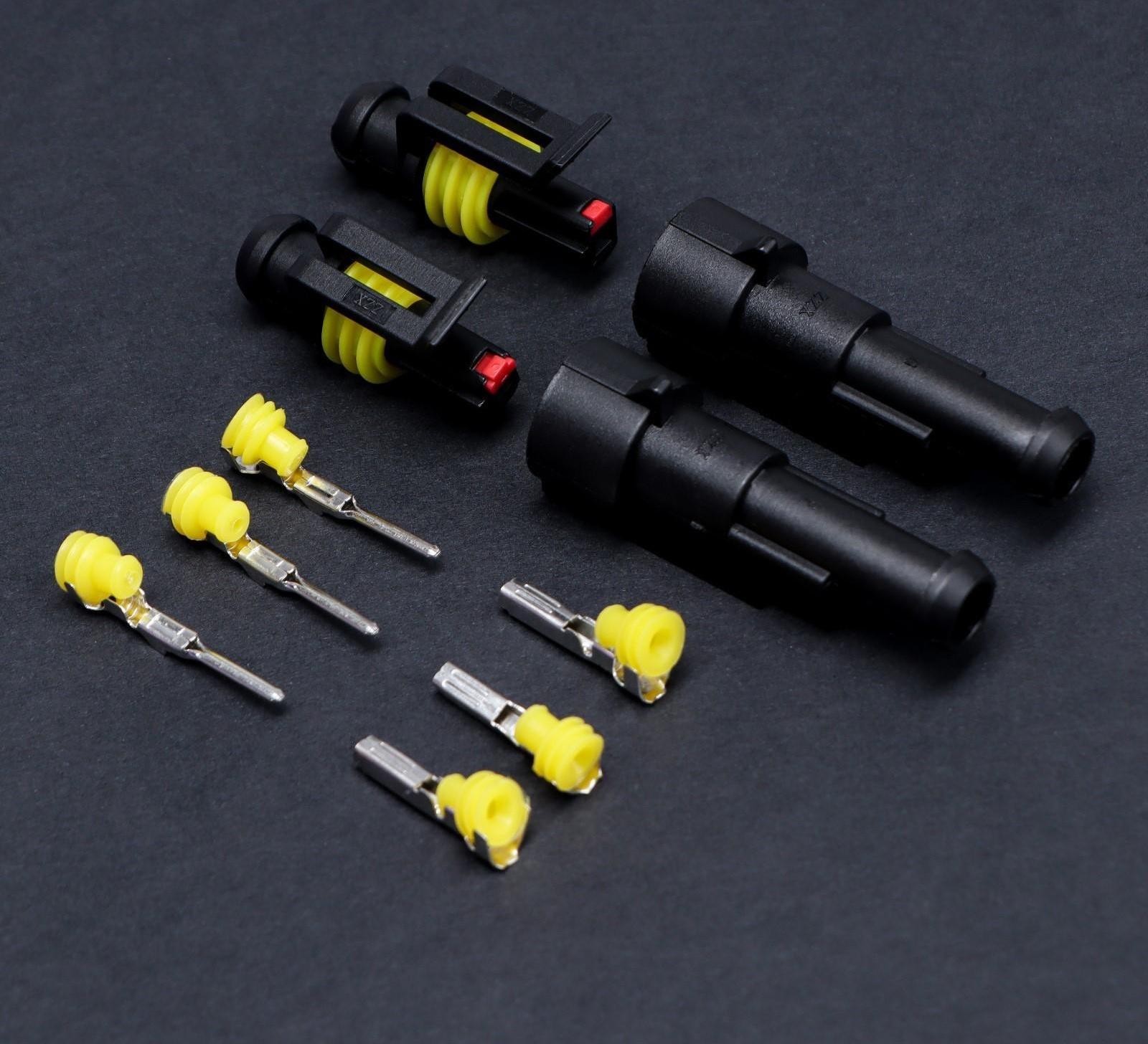 Разъем автомобильный, герметичный штекер-гнездо DJ7011-1.5-11/21, 1 контакт, набор 5 шт