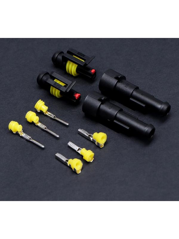 Разъем автомобильный, герметичный штекер-гнездо DJ7011-1.5-11/21, 1 контакт, набор 5 шт