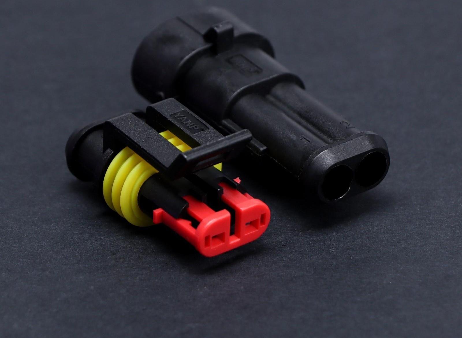 Разъем автомобильный, герметичный штекер-гнездо DJ7021-1.5-11/21, 2 контакта, набор 5 шт