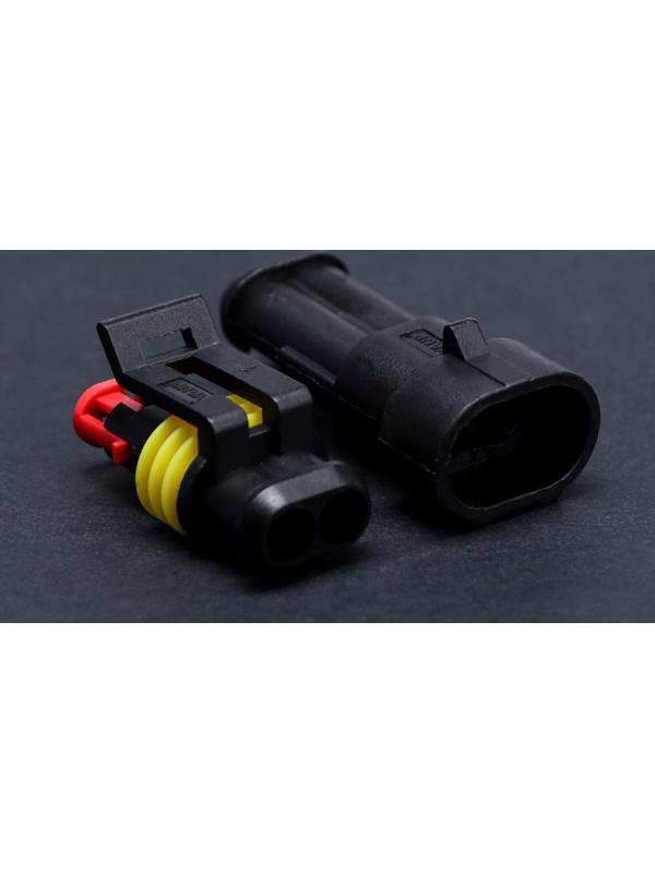 Разъем автомобильный, герметичный штекер-гнездо DJ7021-1.5-11/21, 2 контакта, набор 5 шт