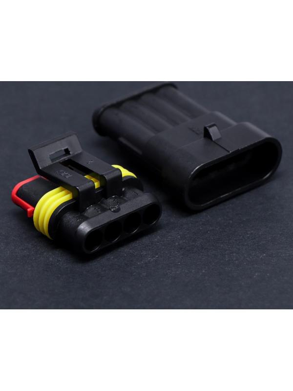 Разъем автомобильный, герметичный штекер-гнездо DJ7041-1.5-11/21 4 контакта, набор 2 шт