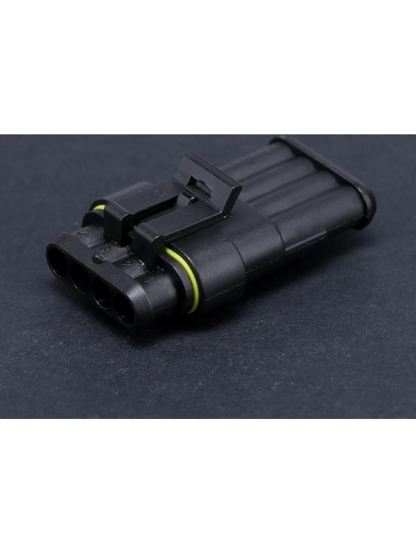 Разъем автомобильный, герметичный штекер-гнездо DJ7041-1.5-11/21 4 контакта, набор 2 шт