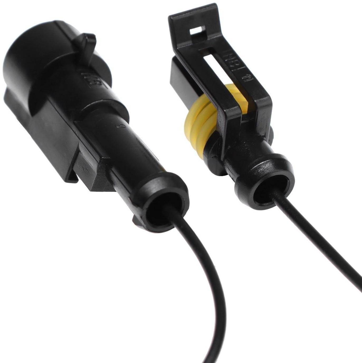 Разъем автомобильный, герметичный штекер-гнездо DJ7011-1.5-11/21, 1 контакт, набор 2 шт