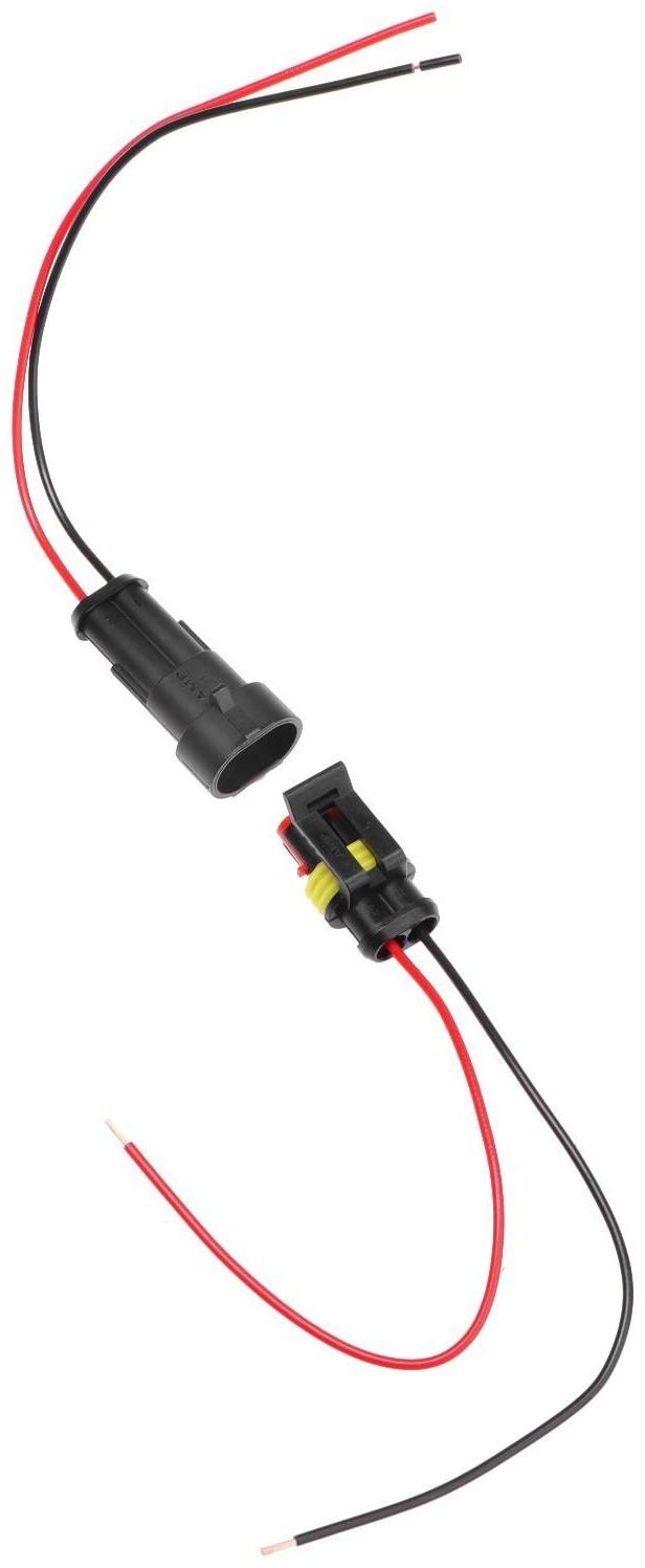 Разъем автомобильный, герметичный штекер-гнездо DJ7021-1.5-11/21, 2 контакта, набор 2 шт