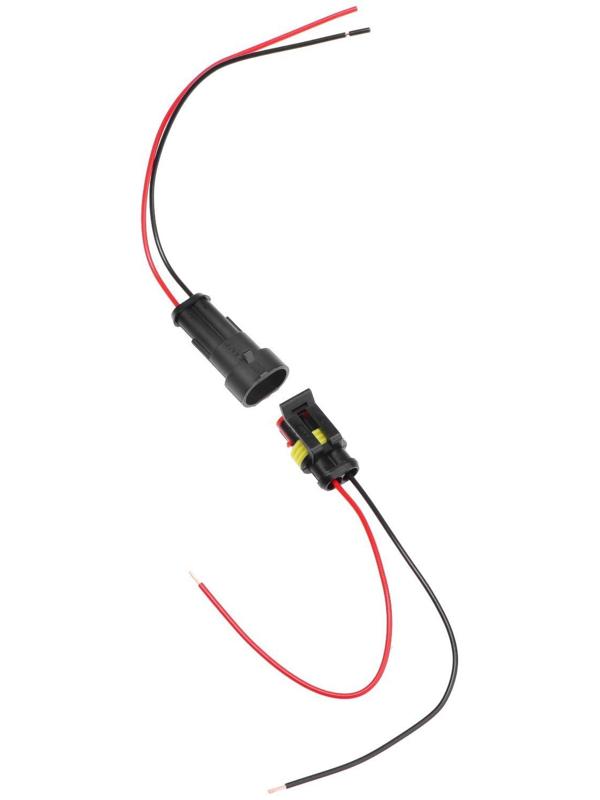 Разъем автомобильный, герметичный штекер-гнездо DJ7021-1.5-11/21, 2 контакта, набор 2 шт