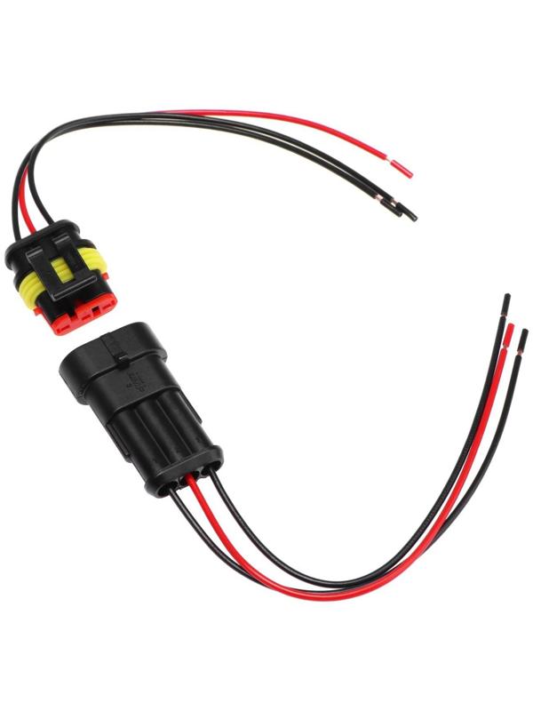 Разъем автомобильный, герметичный штекер-гнездо DJ7031-1.5-11/21, 3 контакта, набор 2 шт