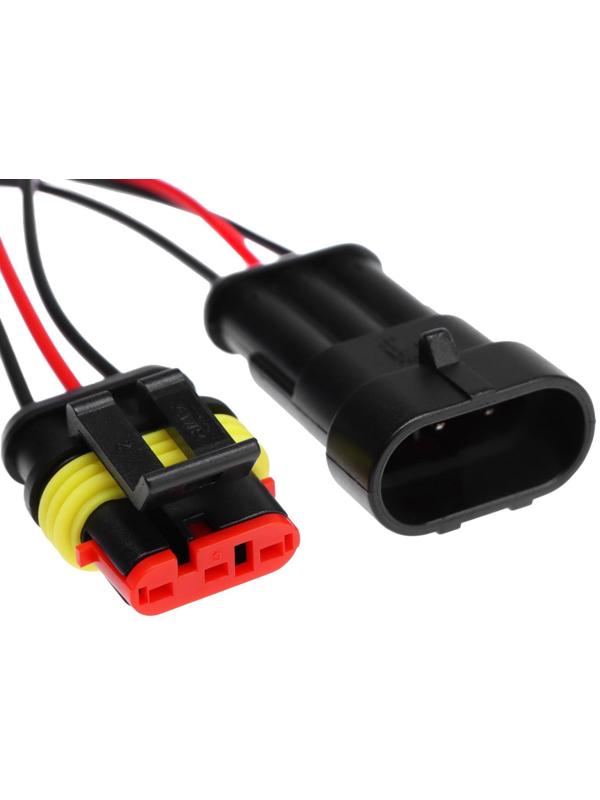 Разъем автомобильный, герметичный штекер-гнездо DJ7031-1.5-11/21, 3 контакта, набор 2 шт