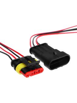 Разъем автомобильный, герметичный штекер-гнездо DJ7041-1.5-11/21, 4 контакта, набор 2 шт