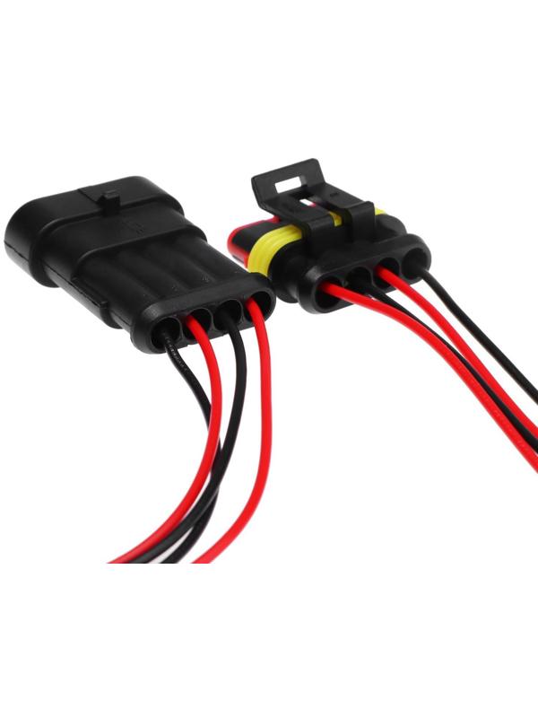 Разъем автомобильный, герметичный штекер-гнездо DJ7041-1.5-11/21, 4 контакта, набор 2 шт