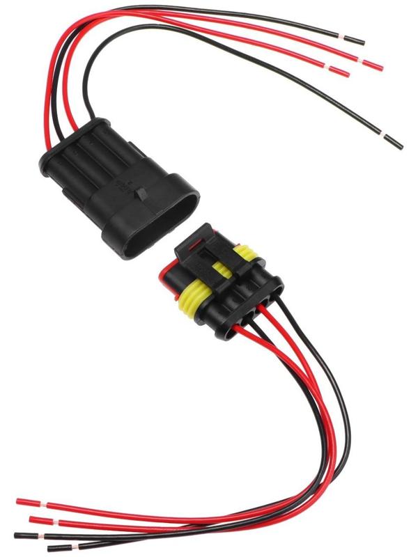 Разъем автомобильный, герметичный штекер-гнездо DJ7041-1.5-11/21, 4 контакта, набор 2 шт