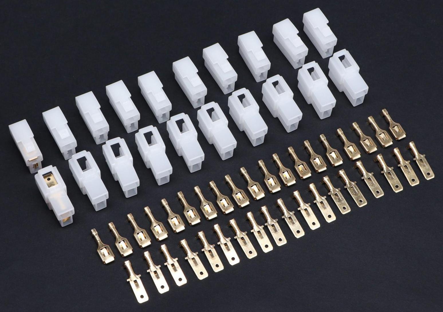 Разъем автомобильный, штекер-гнездо DJ7021-6.3-11/21, 2 контакта, набор 10 шт