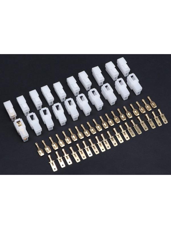 Разъем автомобильный, штекер-гнездо DJ7021-6.3-11/21, 2 контакта, набор 10 шт