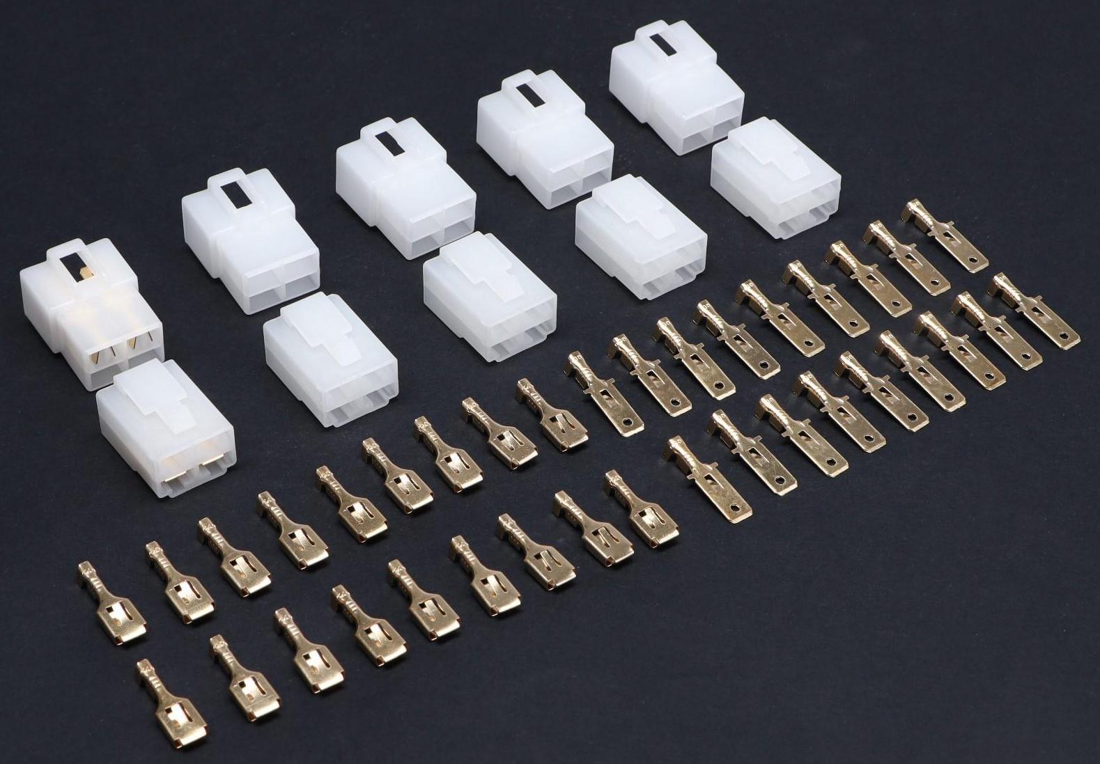 Разъем автомобильный, штекер-гнездо DJ7041-6.3-11/21, 4 контакта, набор 5 шт