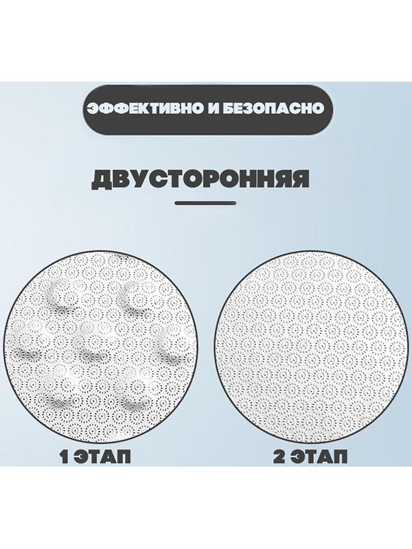 Тёрка для ног, лазерная, двусторонняя, прорезиненная ручка, 23 см, цвет чёрный/белый