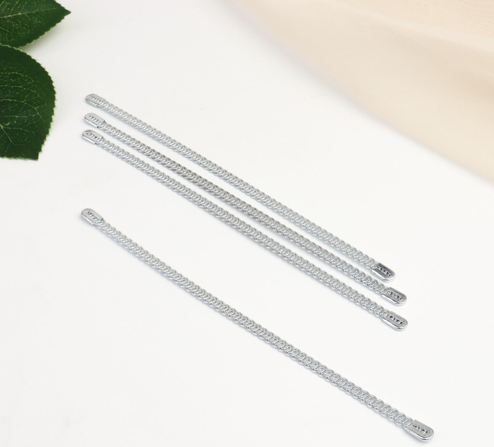 Пластина для корсета, металлическая, 160 × 5 мм, 4 шт, цвет серебряный