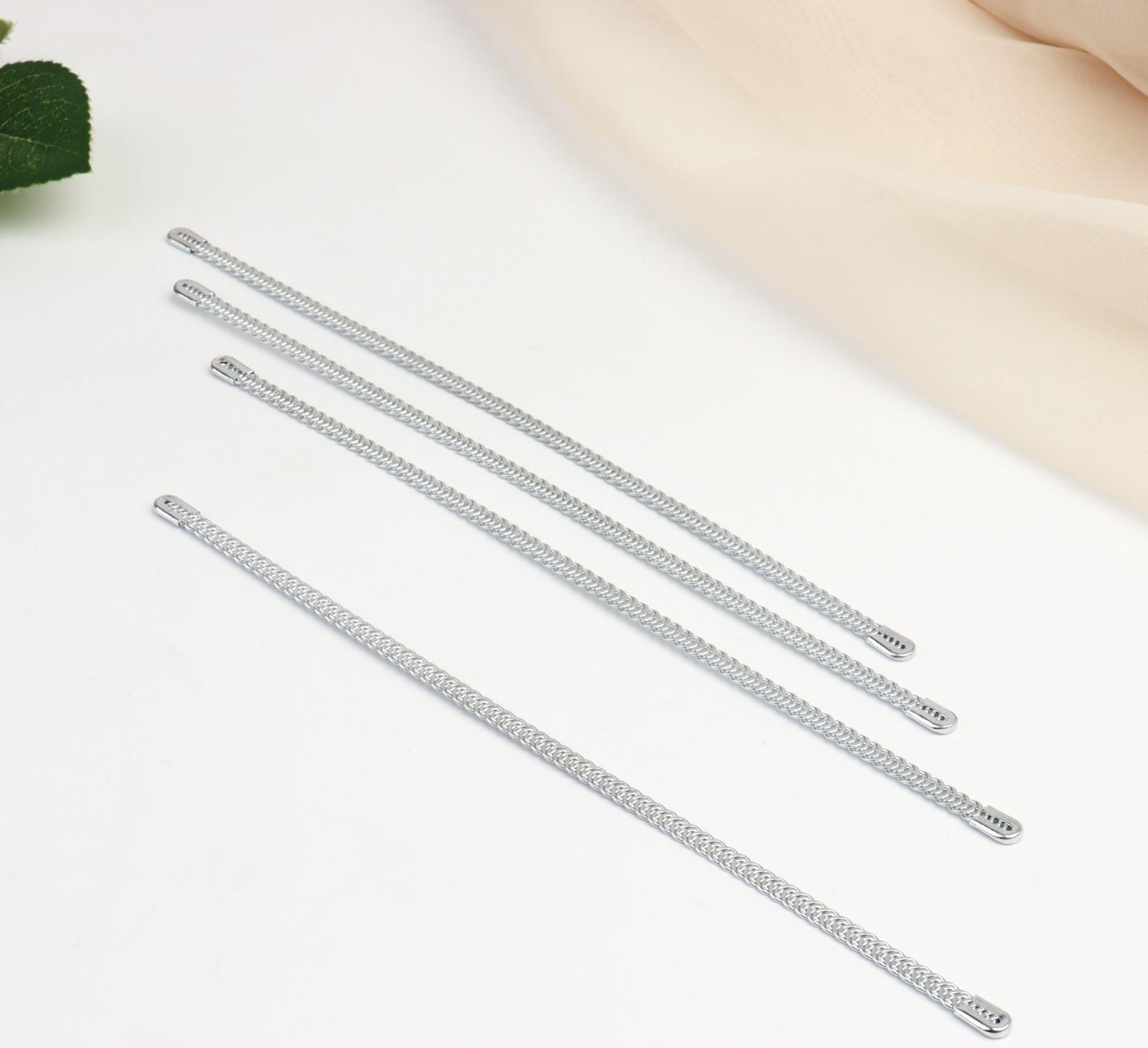 Пластина для корсета, металлическая, 200 × 5 мм, 4 шт, цвет серебряный