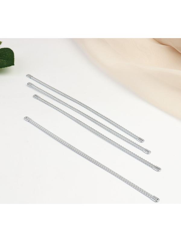 Пластина для корсета, металлическая, 200 × 5 мм, 4 шт, цвет серебряный