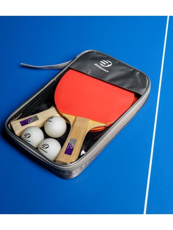 Набор для настольного тенниса BOSHIKA Control 10, 2 ракетки,3 мяча, губка 1,5 мм, коническая ручка