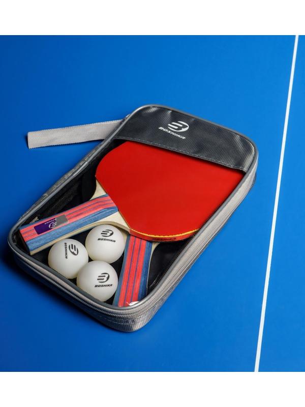 Набор для настольного тенниса BOSHIKA Control 9, 2 ракетки, 3 мяча, губка 1,8 мм, коническая ручка