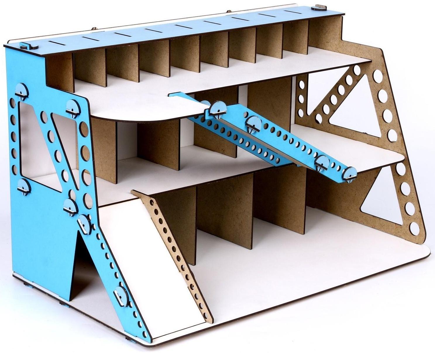 Сборная игрушка из дерева «Автопарковка цветная»