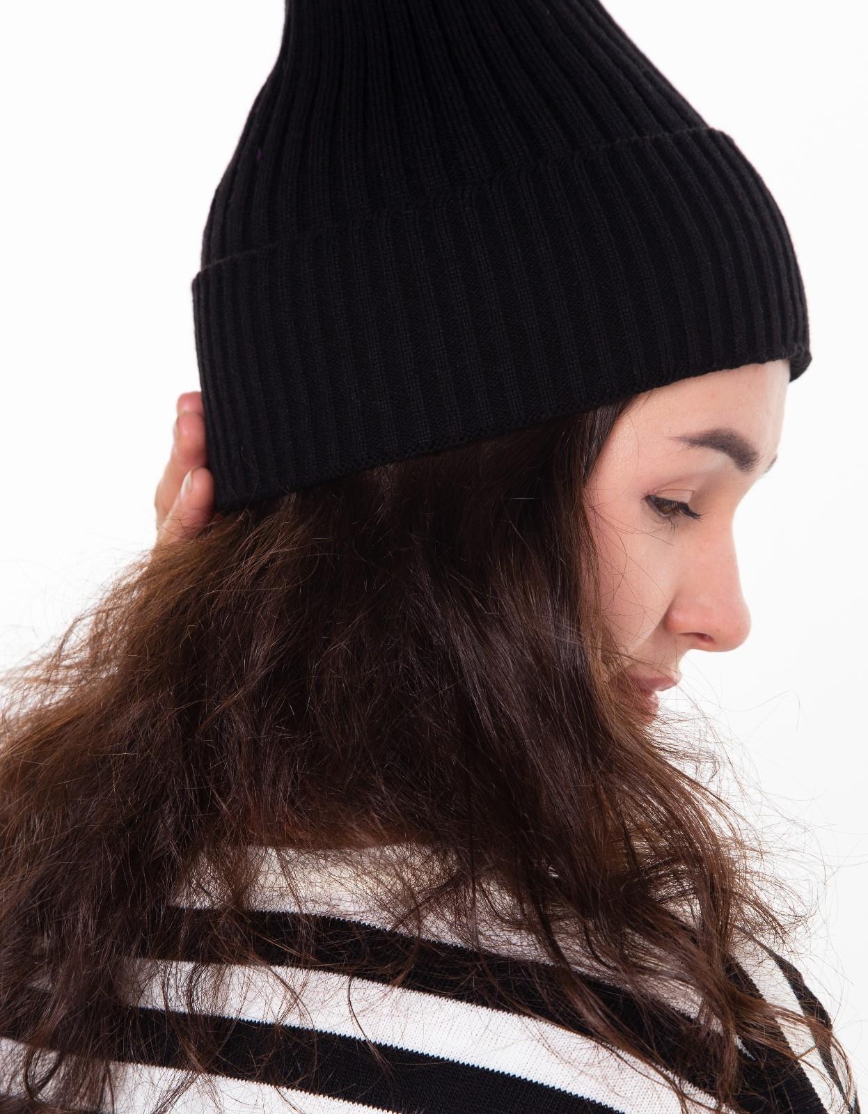 Шапка женская зимняя, цвет чёрный, размер 52-56