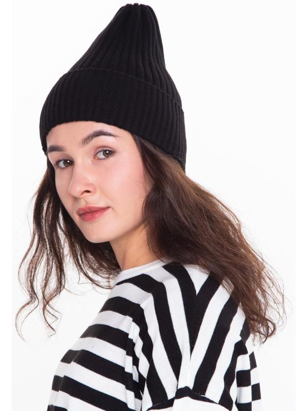 Шапка женская зимняя, цвет чёрный, размер 52-56
