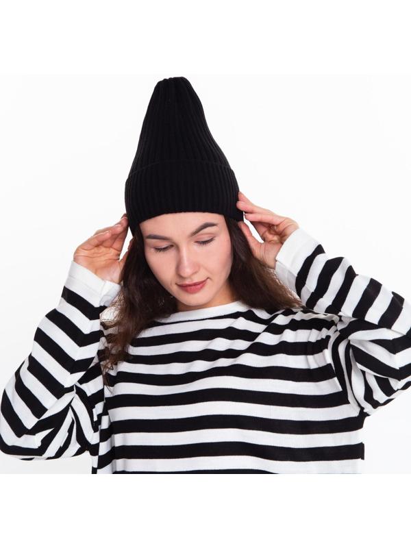 Шапка женская зимняя, цвет чёрный, размер 52-56