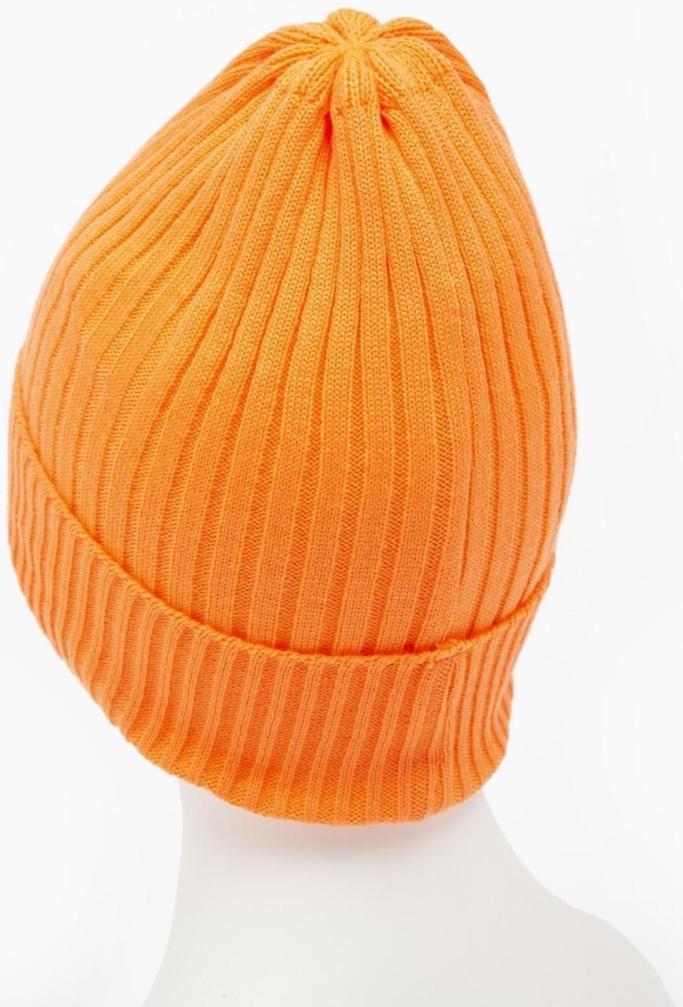 Шапка женская зимняя, цвет оранжевый, размер 52-56