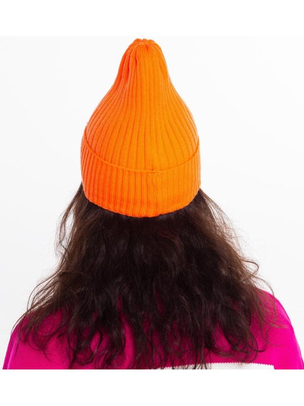 Шапка женская зимняя, цвет оранжевый, размер 52-56