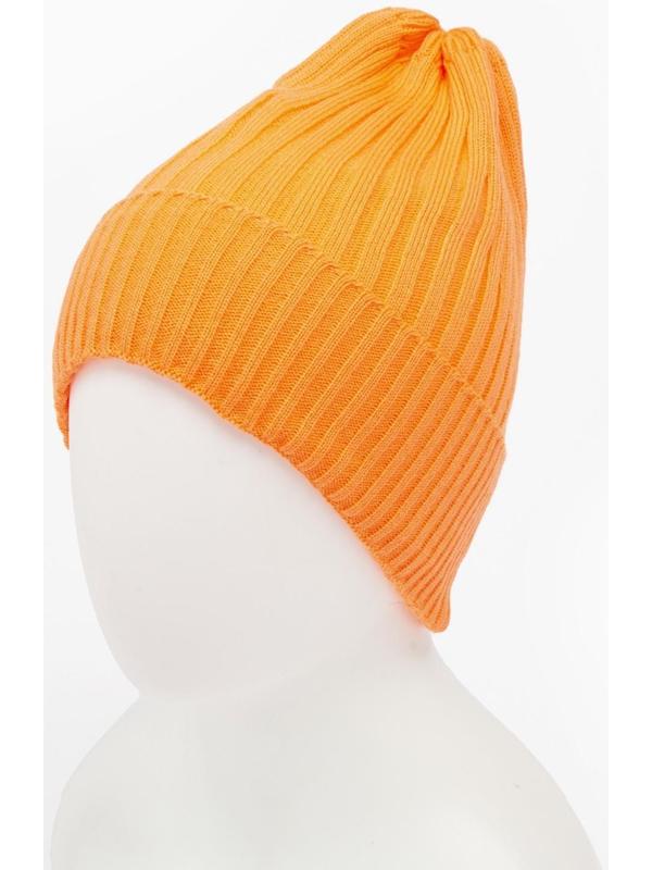 Шапка женская зимняя, цвет оранжевый, размер 52-56